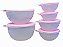KIT Tupperware PDA Tigelas linha Criativa Rosa 6 peças - Imagem 1