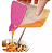 Pote para servir Murano Tupperware 350ml Rosa com Branco - Imagem 2