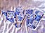Kit Caminho de Mesa c/ 4 Guardanapos - Tricoline com Estampa Patchwork Azul e Branco - Imagem 1