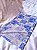 Kit Caminho de Mesa c/ 4 Guardanapos - Tricoline com Estampa Patchwork Azul e Branco - Imagem 5