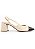 SAPATO EM COURO LUIZA OFF WHITE COM PRETO (SALTO ALTO) - Imagem 1