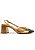 SAPATO EM COURO LUIZA BRONZE COM PRETO (SALTO ALTO) - Imagem 1