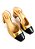 SAPATO EM COURO LUIZA BRONZE COM PRETO (SALTO ALTO) - Imagem 2