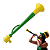 Corneta Verde Amarelo 19 29 41cm Torcida Brasil Copa | Modamix - Imagem 1