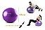 Bola suiça para pilates exercícios ginástica 65cm Hidrolight cor roxa - Imagem 6