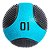 Bola Medicine Ball 1 Kg Peso - Live Up Cor Preto - Imagem 1