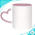 Caneca Rosa Alça Coração e Interior Colorida P/ Sublimação - Imagem 1