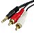 Kit com 10 Cabos P2 Stereo 2 x RCA, Gold, 1.8m Storm - Imagem 1