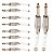 Kit com 10 Conectores P10 Macho Linha Mono com Mola e Ponta Gold Storm - Imagem 1