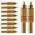 Kit com 10 Conectores Linha RCA Macho Metal Gold Vermelho Storm - Imagem 1