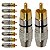 Kit com 10 Conectores Linha RCA Macho Profissional Preto Storm - Imagem 1