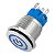 Botão On Off 19mm Prata 220V 3A com LED Azul 12V Storm - Imagem 1