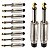 Kit com 10 Conectores P10 Macho Linha Mono Metal Ponta Gold Storm - Imagem 1