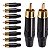 Kit com 10 Conectores Linha RCA Macho Preto Metal Storm - Imagem 1