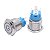 Botão Push-button 19mm Prata 220V 3A C/ LED Azul 12V Storm - Imagem 2