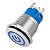 Botão Push-button 19mm Prata 220V 3A C/ LED Azul 12V Storm - Imagem 1