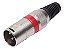 Kit com 5 Conectores XLR Macho Linha Vermelho Metalico Storm - Imagem 3