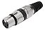 Kit com 5 Conectores XLR Femea Linha Preto Corpo Metalico Storm - Imagem 2