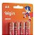 Kit com 4 Pilhas De Zinco Carvao AA Pequena R06 Elgin - Imagem 3