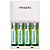 Kit com 1 Carregador e 4 Pilhas AA Pequena SCB Philips - Imagem 2