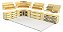 Organizador Modular em MDF com 8 Módulos 2 Andares em "L" 900mmCx600mmLx300mmA - Imagem 3