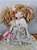 Boneca De Pano Artesanal Vestido De Flores 48 Cm - Imagem 2