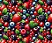 Tecido Tricoline Digital, Estampa 3D de Frutas Vermelhas, Morango, Mirtilo e Framboesa 50cm x 150cm Caldeira - Imagem 4