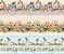 Tecido Tricoline Digital Barrado Pássaros 55x150 cm, Fernando Maluhy, Estampa com passarinhos e flores - Imagem 1