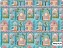 Tecido Tricoline Digital Coleção Quilted Garden Casinhas 50x150cm Fernando Maluhy Azul Turquesa e Rosa - Imagem 1