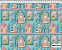 Tecido Tricoline Digital Coleção Quilted Garden Casinhas 50x150cm Fernando Maluhy Azul Turquesa e Rosa - Imagem 2