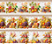 Tecido Tricoline Digital Barrado Frutas Vintage 55x150cm Fernando Maluhy - 10 Faixas de 15cm cada - Imagem 2
