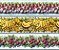 Tecido Tricoline Digital Barrado Estampa de Frutas Tropicais 55x150 cm, 10 faixas de 15cm, 100% Algodão, Fernando Maluhy - Imagem 2