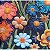 Tecido Tricoline Digital Floral Colorido, Estampa de Flores em Azul, Laranja e Rosa 50x150cm, Fernando Maluhy - Imagem 1