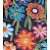 Tecido Tricoline Digital Floral Colorido, Estampa de Flores em Azul, Laranja e Rosa 50x150cm, Fernando Maluhy - Imagem 3