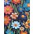 Tecido Tricoline Digital Floral Colorido, Estampa de Flores em Azul, Laranja e Rosa 50x150cm, Fernando Maluhy - Imagem 5