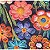 Tecido Tricoline Digital Floral Colorido, Estampa de Flores em Azul, Laranja e Rosa 50x150cm, Fernando Maluhy - Imagem 2