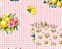 Tecido Tricoline Digital Fernando Maluhy Coleção Pink Lemonade Limão e flores fundo xadrez 50 x 150 cm - Imagem 6
