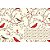 Tecido Tricoline Digital Fernando Maluhy Coleção Vintage Red Passarinhos 50x150 cm, 100% Algodão - Imagem 3