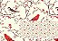 Tecido Tricoline Digital Fernando Maluhy Coleção Vintage Red Passarinhos 50x150 cm, 100% Algodão - Imagem 5
