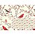 Tecido Tricoline Digital Fernando Maluhy Coleção Vintage Red Passarinhos 50x150 cm, 100% Algodão - Imagem 1