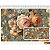 Tecido Tricoline Digital Fernando Maluhy Coleção Vintage floral Flores grandes com fundo verde 50 x 150 cm - Imagem 1