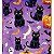 Tecido Tricoline Digital Fernando Maluhy Coleção Halloween Abóboras e Gatos Fundo Roxo 50x150 cm - Imagem 3