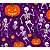 Tecido Tricoline Digital Fernando Maluhy Coleção Halloween Esqueletos e Abóboras 50x150 cm - Imagem 1