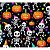 Tecido Tricoline Digital Fernando Maluhy Coleção Halloween Esqueleto e Abóbora Infantil 50 x 150 cm - Imagem 1