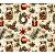 Tecido Tricoline Digital Fernando Maluhy Coleção Vintage Vasos e guirlandas 50 x 150 cm - Imagem 1