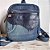 Mochila com Aba de Couro Azul - Imagem 1