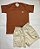 Conjunto Infantil Linho Marrom Menino - Imagem 1