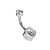 Piercing Umbigo Redondo Base Reta Zircônia Titânio - Imagem 1