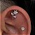 Piercing Labret Flor Titânio Zircônia Cravejada Hélix Trágus Conch Flat Lóbulo Prata Dourado Seguro - Imagem 4