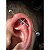 Piercing Transversal Industrial Titânio Zircônia Cravejada Cruz Cartilagem 36mm 38mm 1.2mm 1.6mm - Imagem 6